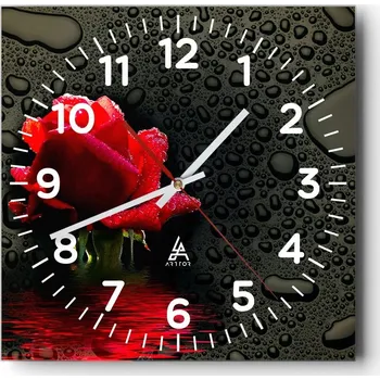 Hodiny Nástěnné hodiny do obýváku 40x40 Květiny Tichý chod Skleněné hodiny