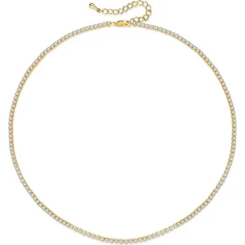 Náhrdelník Flamenco Mystique Náhrdelník z ušlechtilé oceli pozlacený 14k zlatem, zlatý s cyrkony nst2119.