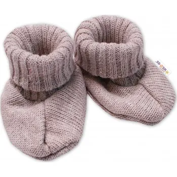 Capáčky Baby Nellys Pletené botičky/capáčky STAR Hand Made, béžové, Velikost koj. oblečení 68/74 (6-9m)