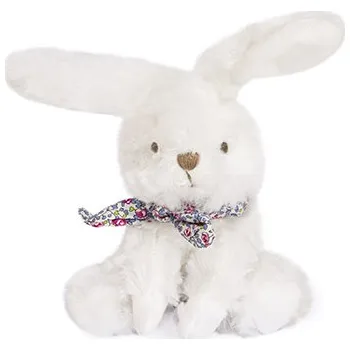 plyšák Doudou et Compagnie Paris Doudou Plyšový králíček s šátkem 12 cm fialová s kytičkami