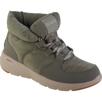 Dívčí sněhule Khaki dámské zimní kotníkové boty Skechers Glacial Ultra - Trend Up 144194-OLV Velikost: 37