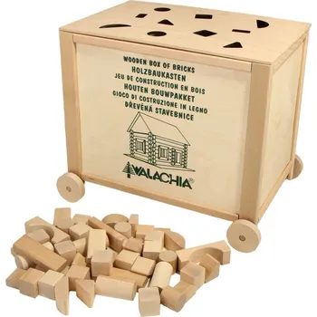 Dřevěná hračka Walachia Dřevěná skládací stavebnice Construct Box vkládačka natural 300 dílů