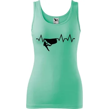 DOBRÝ TRIKO Dámské tílko s potiskem Tep horolezec Velikost: XL, Barva: Mátová