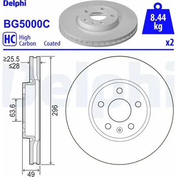 Brzdový kotouč Brzdový kotouč DELPHI BG5000C