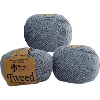 Příze Borgo de Pazzi Tweed 94 Světle modrá (Příze Tweed 94 Světle modrá)