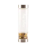 Jungle Way Designová skleněná láhev s žlutým achátem, 480 ml