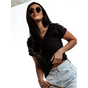 Dámská móda Módní dámská halenka LLR022 - černá - M