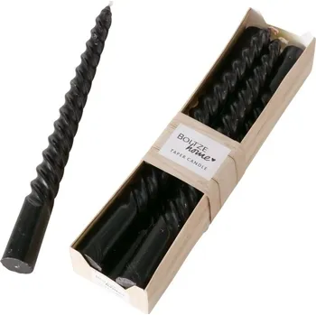 Svíčka Boltze Home Kuželová svíčka Twisto, Ø 2 cm, černá