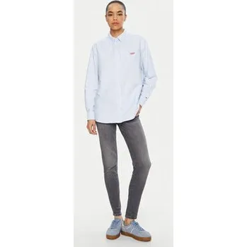 Pánská košile Tommy Jeans Košile DW0DW19358 Světle modrá Relaxed Fit XL