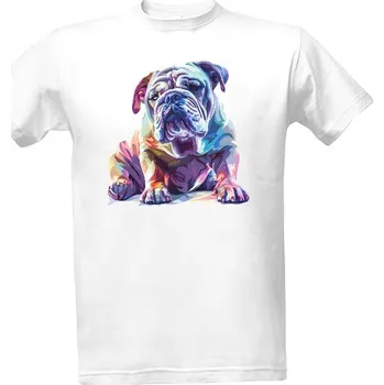 Tričko s potiskem Barevný bulldog pánské