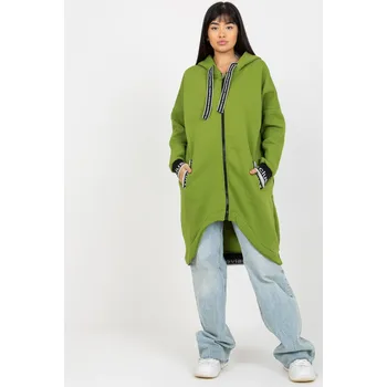 Dámské šaty RELEVANCE Mikinové šaty s kapucí světle zelená Velikost: L/XL
