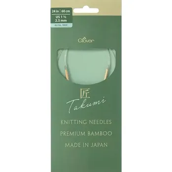 Jehlice Clover kruhové otočné fixní jehlice Pro Takumi 60cm 2,5mm (Clover Circular knitting needles PRO Takumi)