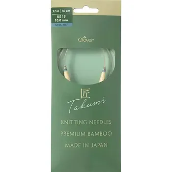 Jehlice Clover kruhové otočné fixní jehlice Pro Takumi 80cm 10mm (Clover Circular knitting needles PRO Takumi)