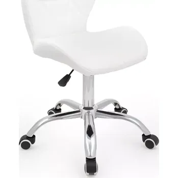 LuxuryForm DESIGN Židle LIVIO na stříbrné podstavě s kolečky - bílá