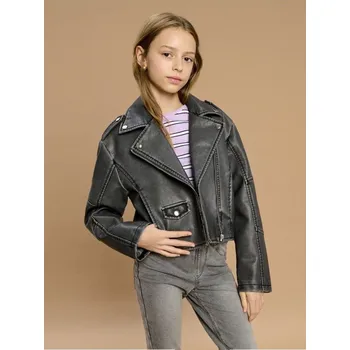 Dívčí bunda Sinsay - Bunda biker - šedá - 260CF-90X - 260CF-90X-164