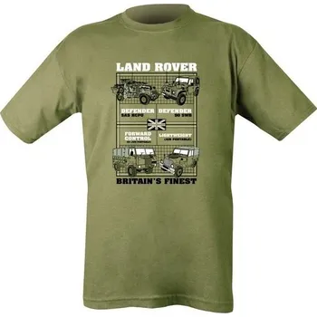 Pánské tričko KOMBAT Triko LAND ROVER s potiskem ZELENÉ M ZELENÁ - OLIV