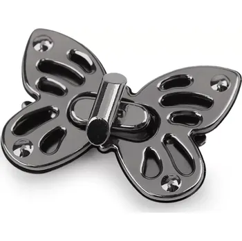 Zapínání na tašku motýl - tmavy nikl