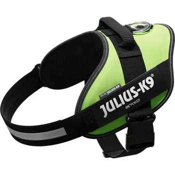 Postroj pro psa Julius-K9 IDC®-postroj - neonově zelený - Velikost XL: Obvod hrudi 71 - 96 cm