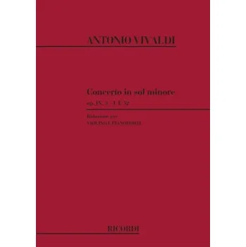 Antonio Vivaldi: Concerto in Sol minore (noty na housle, klavír)