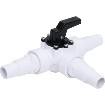OMAXI Bazén 3cestný kulový ventil bílý a černý 155264
