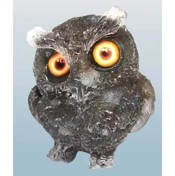 Sovička z labradoritu z pryskyřice 6 cm