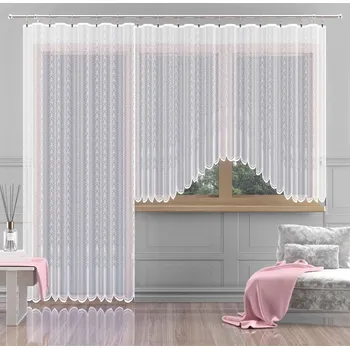 Balkonový set Olivie bílá 330x160+180x250cm - řasící stuha 5cm