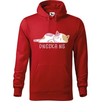 Pánská mikina DOBRÝ TRIKO Pánská mikina s potiskem Dneska ne Velikost pánské mikiny: 4XL, Barva: Červená