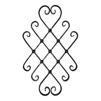 Zábradlí Kovářský ornament H 580xL440 mm-620 x 380 mm,16 x 8 mm