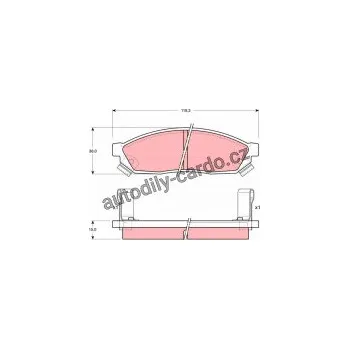 Brzdová destička Sada brzdových destiček TRW GDB1038 - HONDA CIVIC