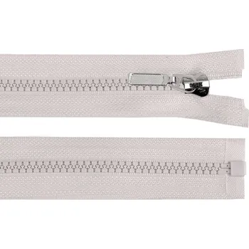 Zip Kostěný zip No 5 délka 70 cm s ozdobným jezdcem - 310 šedobéžová