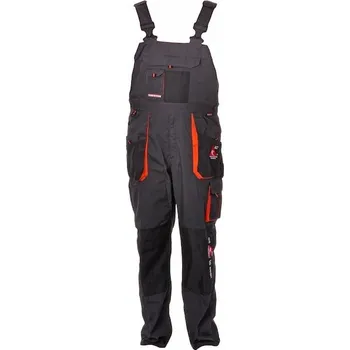 Pracovní kalhoty s laclem černooranžové (vel. 58)