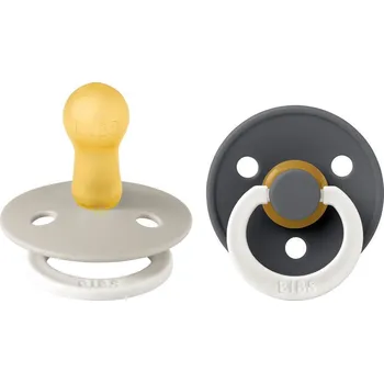 dudlíky Bibs dudlíky kaučuk 2 ks 6-18 měsíců Colour Sand/iron/noční