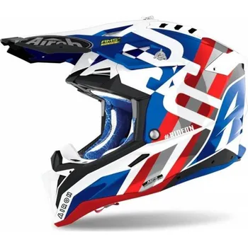 Helma na motorku Přilba AVIATOR 3.0 Rainbow, AIROH (lesklá modrá/červená) 2022