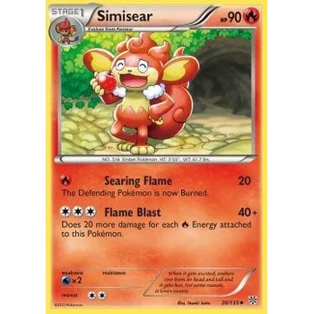 Sběratelská karetní hra Pokémon PLS 020/135 Simisear - Plasma Storm Stav: Excellent, Verze: NORMAL