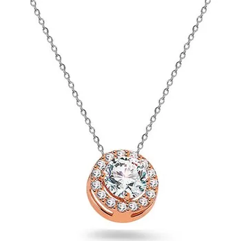 Náhrdelník Romantický náhrdelník se zirkony 8mm, bílé a růžové zlato 14K IZ27493MNAR + dárkové balení LUXUS zdarma