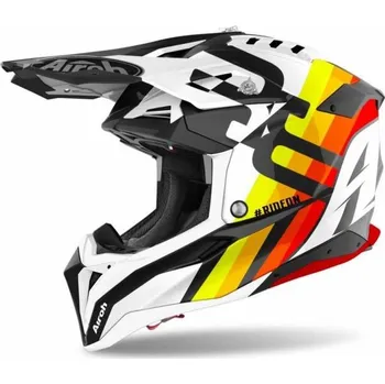 Helma na motorku Přilba AVIATOR 3.0 Rainbow, AIROH (lesklá bílá) 2022