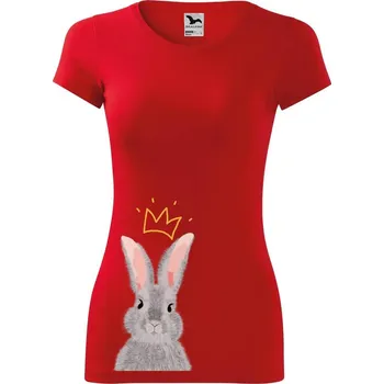 Dámské tričko DOBRÝ TRIKO Dámské tričko Králík s korunkou Velikost: M, Barva: Červená