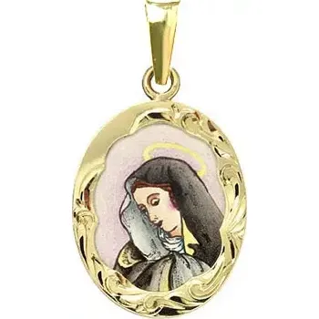 Přívěsek Aljančič Panna Maria Sedmibolestná medailonek 148R zlato
