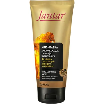 Vlasová regenerace Jantar Esencja Bursztynowa I Kwasy Aha okyselující kryomaska s jantarovou esencí pro vlasy poškozené kadeřnickými kúrami, 200 ml