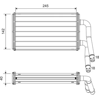 Výměník tepla, vnitřní vytápění VALEO 811599