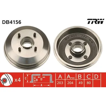 Brzdový buben Brzdový buben TRW DB4156