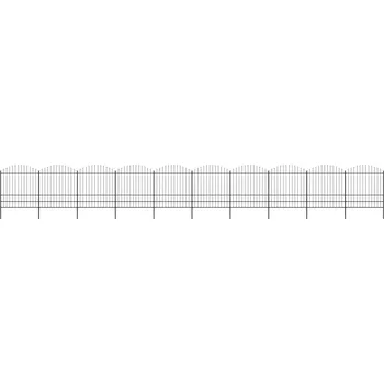 vidaXL Zahradní plot s kopím nahoře ocelový 1781,5 x 200 cm černý
