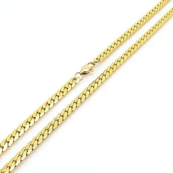 Řetízek Náhrdelník z chirurgické oceli Curb Pancr pozlacený 18kt žlutým zlatem - 4 mm varianta 60 cm KMM235080NGP-60 cm