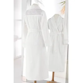 Dámský župan Soft Cotton Dámský elegantní župan QUEEN v dárkovém balení Barva: Smetanová, Velikost: XL