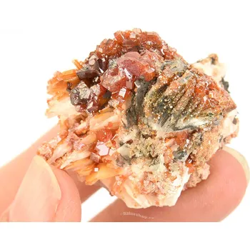 Přírodní kámen Vanadinitové krystaly na barytu z Maroka 43,2g
