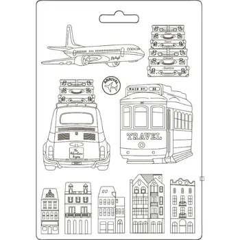 Forma na odlévání Stamperia Forma na odlévání A4 - Domečky a cestování