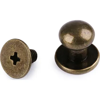 Sedlářský nýt šroubovací Ø7 mm, barva 2 staromosaz