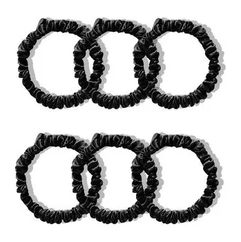 Drowsy Hedvábné gumičky malé - černé, sada 6 ks