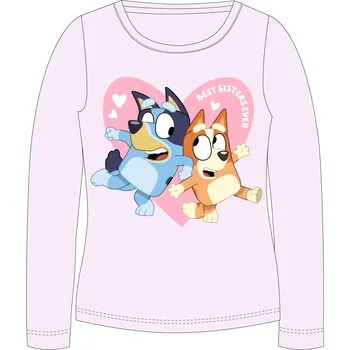 Dívčí tričko Eplusm Dívčí tričko BLUEY dlouhý rukáv růžové Barva: Růžová, Velikost: 110
