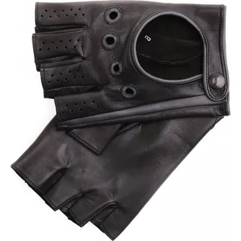 Rukavice Špongr Pánské kožené řidičské rukavice PRESTON BP černé s grafitovými detaily Velikost: 8"